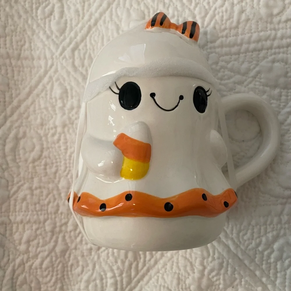 Halloween 2 cup mug ghost set with lids